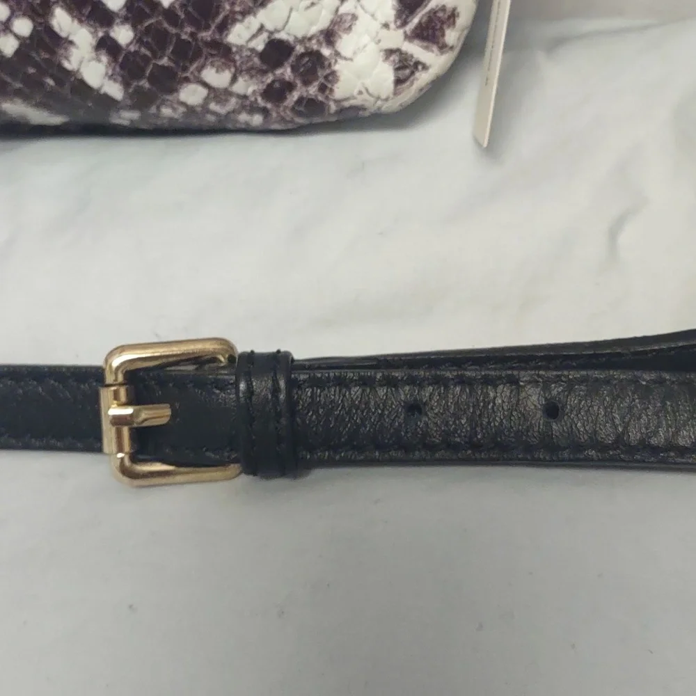 Giorgia Milani Designer Italian Snakeskin Print 100% Genuine Leather Handbag NWT - Picture 13 of 16